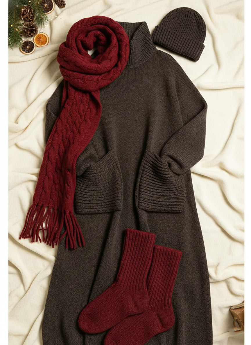 Jana | Vestido de punto femenino con cuello alto