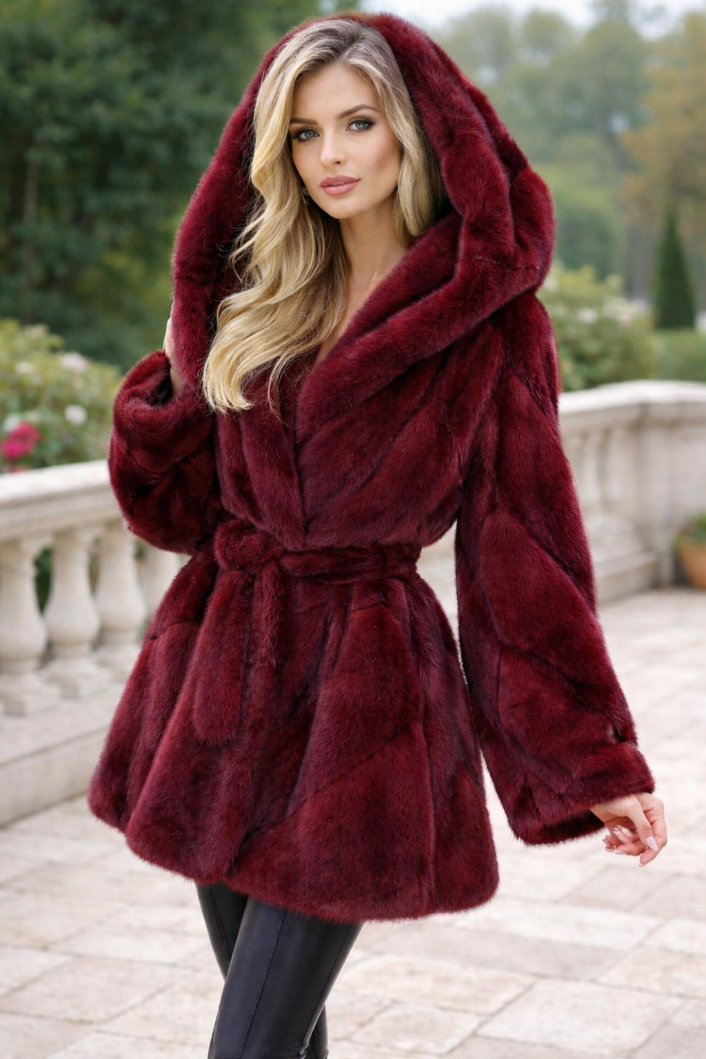 Livia | Abrigo de Ecopiel con Capucha