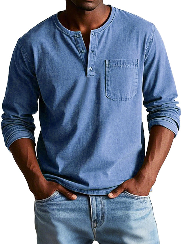 Gerry | Camisa de Mezclilla con Cuello Henley