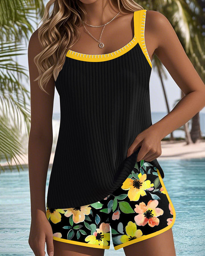 Luna | Tankini da bagno con decorazione floreale