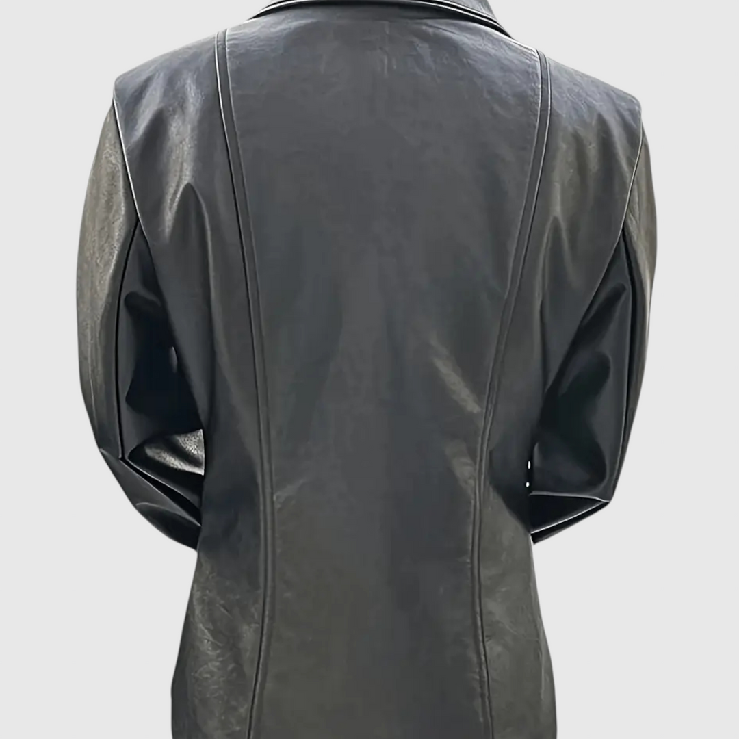 Adelina | Abrigo de Cuero con Botones