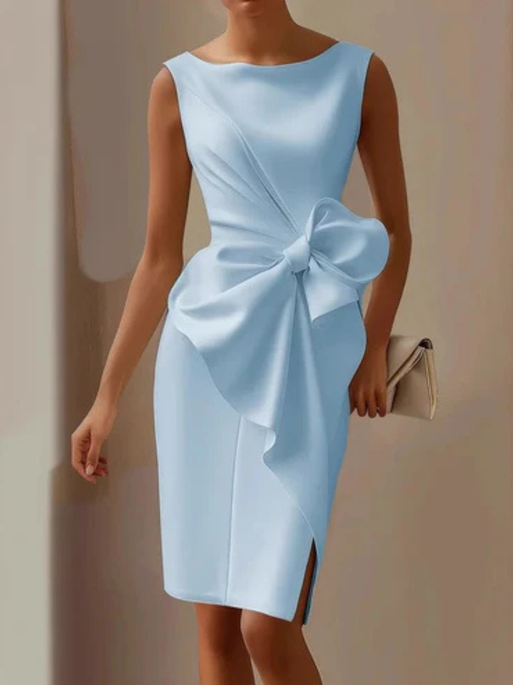 Elwira | Vestido midi sin mangas con detalle de lazo