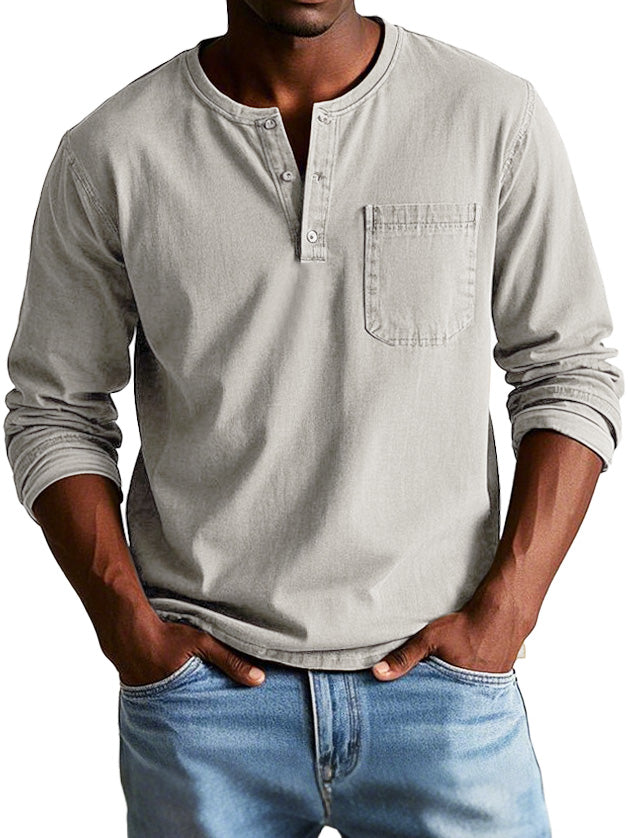 Gerry | Camisa de Mezclilla con Cuello Henley