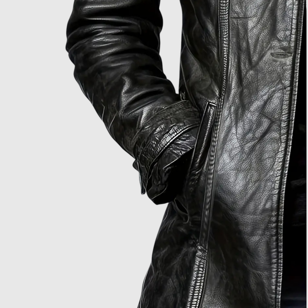 Adelina | Abrigo de Cuero con Botones