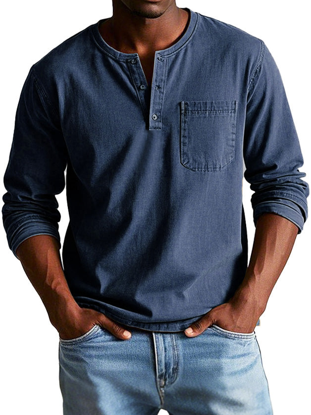 Gerry | Camisa de Mezclilla con Cuello Henley