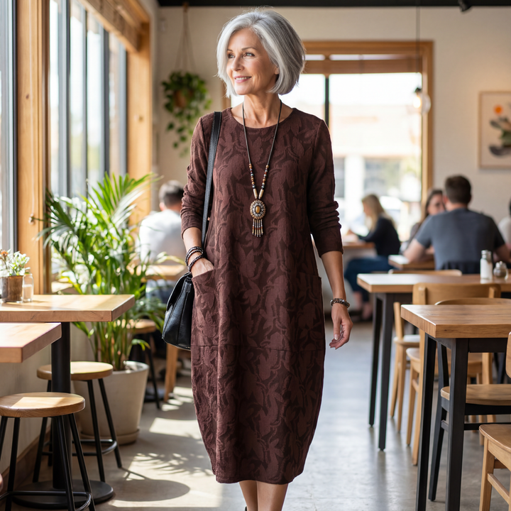 Serafina | Vestido de Invierno Elegante con Motivo Natural