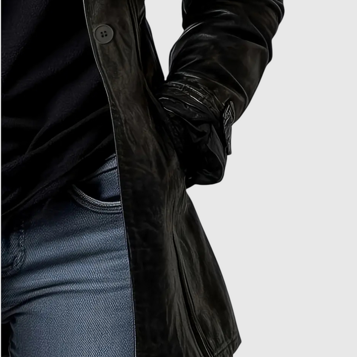 Adelina | Abrigo de Cuero con Botones