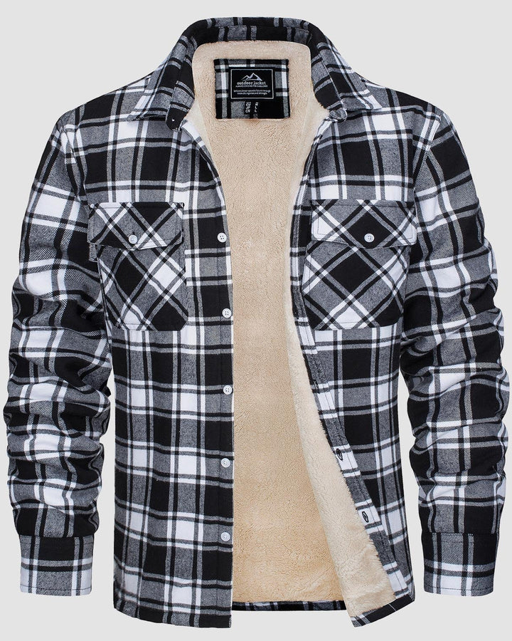 Agustín | Camisa acolchada cálida de cuadros