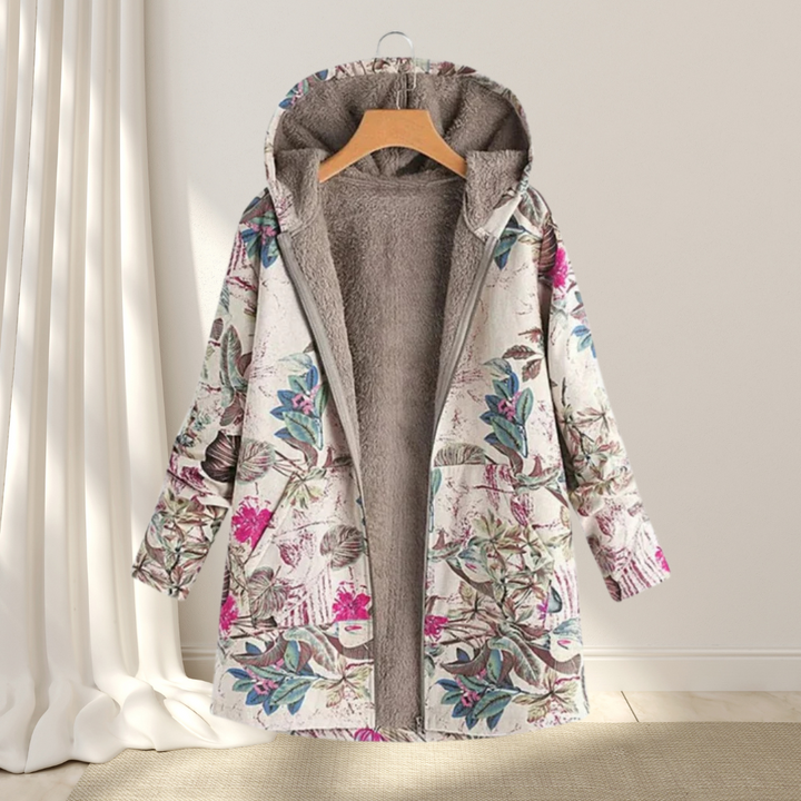 Fleural | Elegante Chaqueta de Forro Polar Floral
