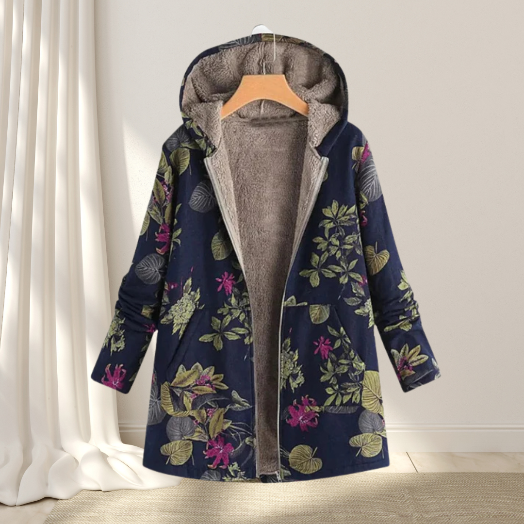 Fleural | Elegante Chaqueta de Forro Polar Floral
