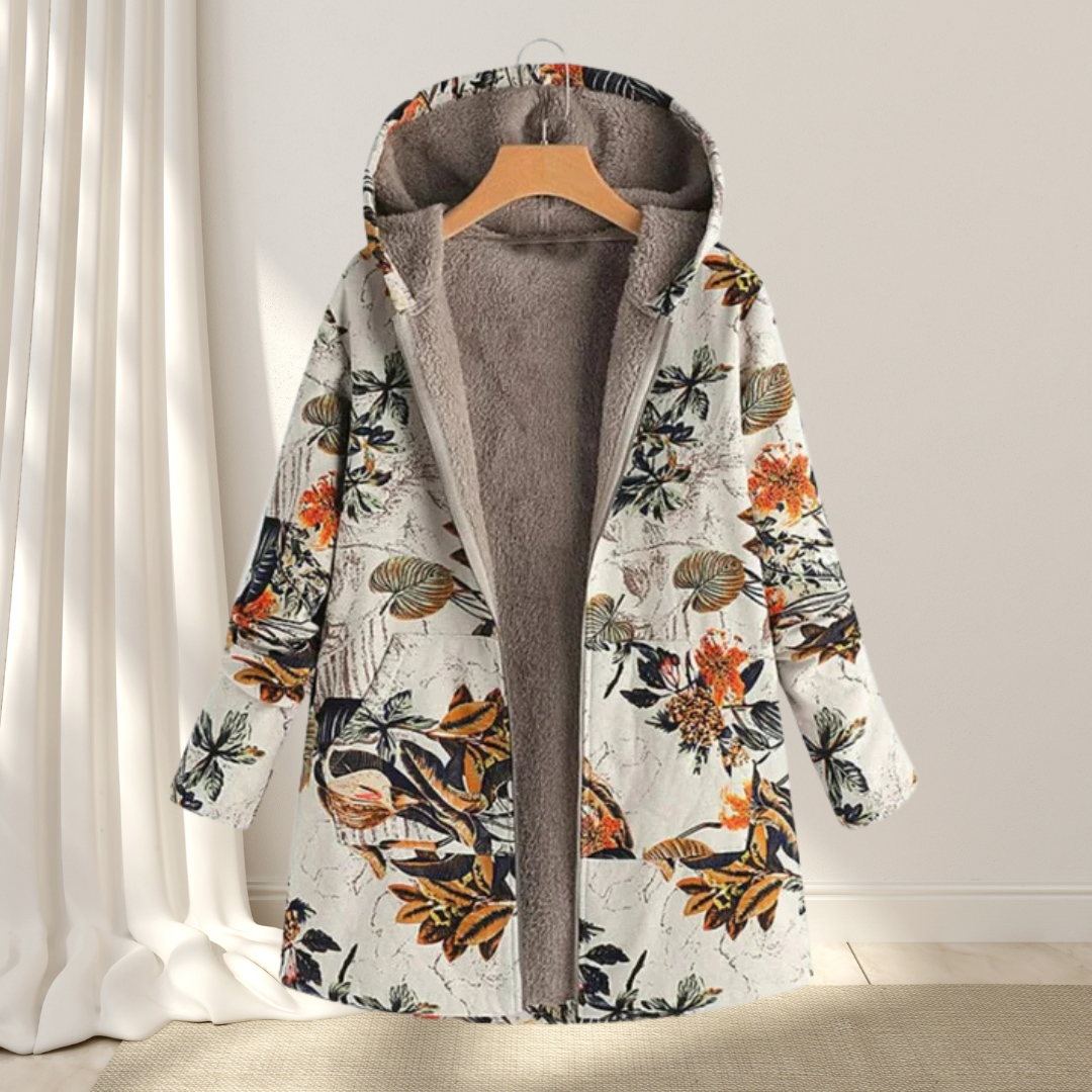 Fleural | Elegante Chaqueta de Forro Polar Floral