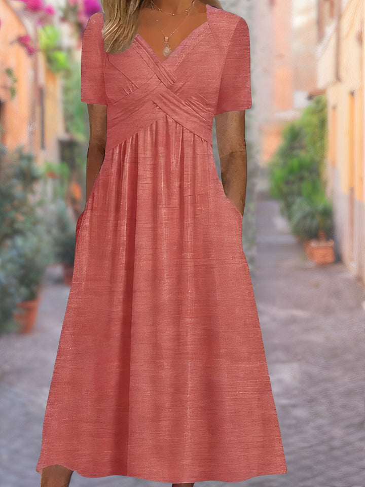 Sunniva | Vestido Midi de Estilo Envolvente