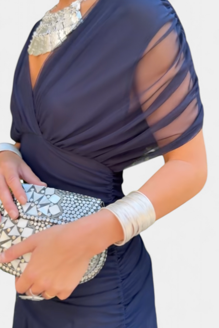 Magda | Vestido largo floral con escote en V