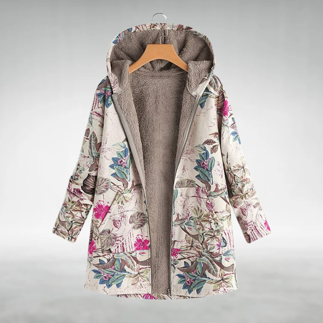 Fleural | Elegante Chaqueta de Forro Polar Floral