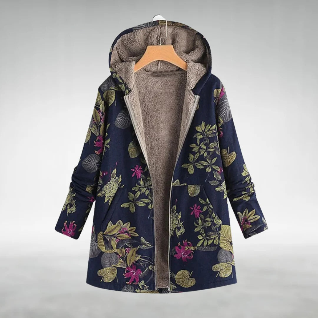 Fleural | Elegante Chaqueta de Forro Polar Floral