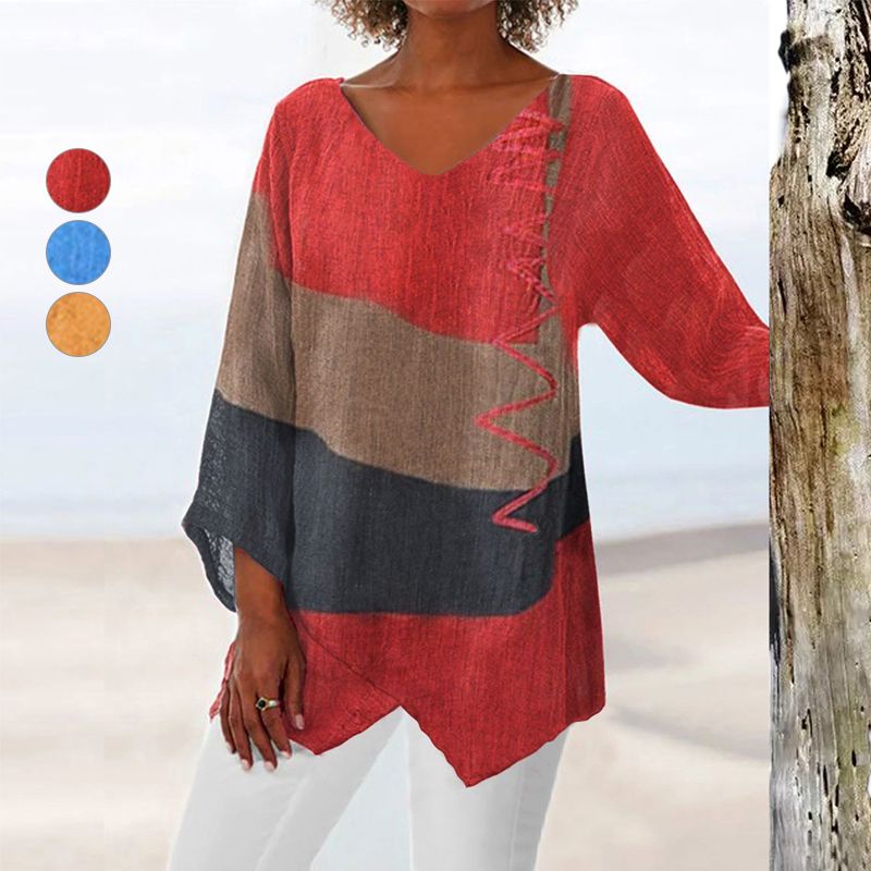 Linnea | Tunica con scollo a V e blocchi di colore