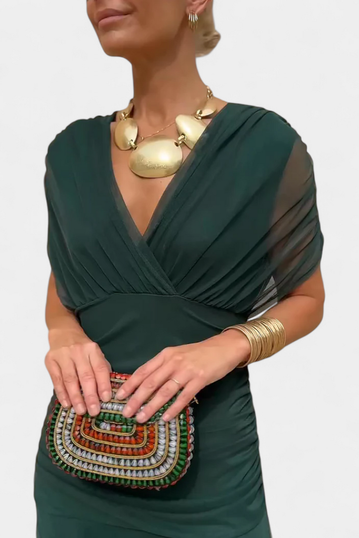 Magda | Vestido largo floral con escote en V