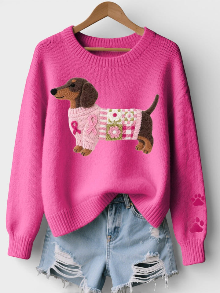 Irene | Suéter de Punto con Dachshund de Fieltro
