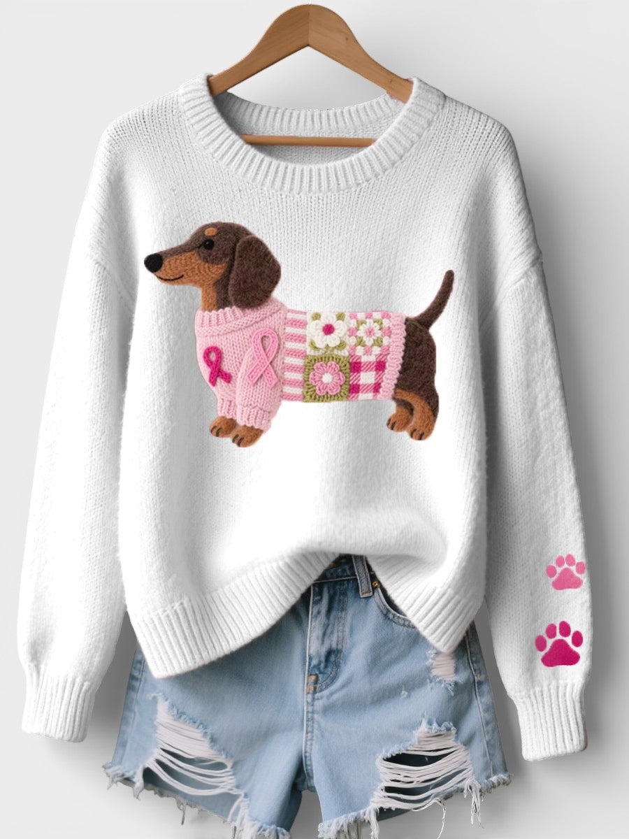 Irene | Suéter de Punto con Dachshund de Fieltro