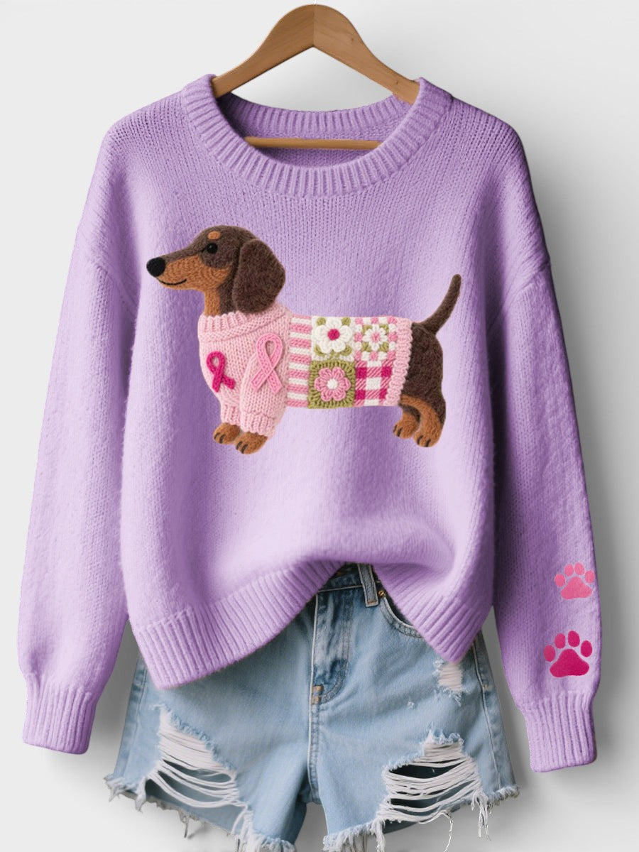 Irene | Suéter de Punto con Dachshund de Fieltro