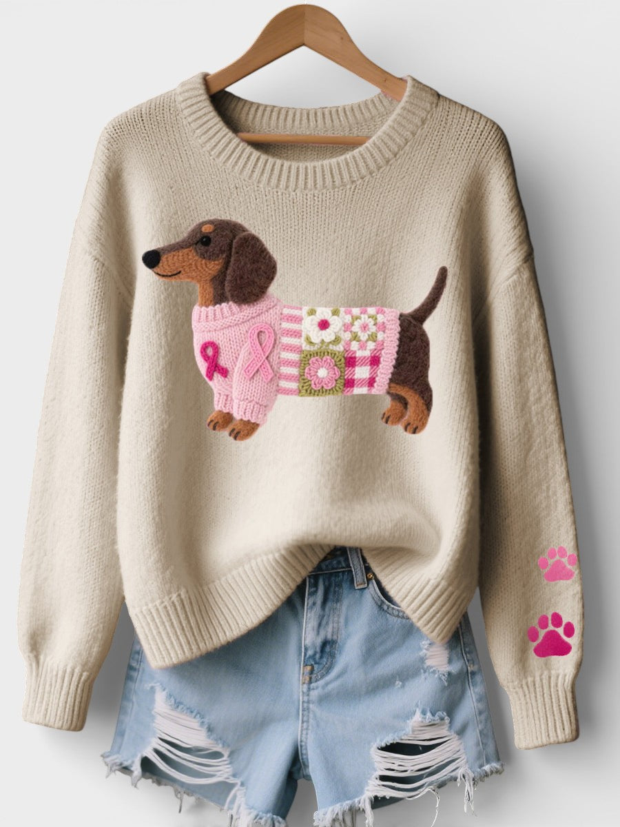 Irene | Suéter de Punto con Dachshund de Fieltro