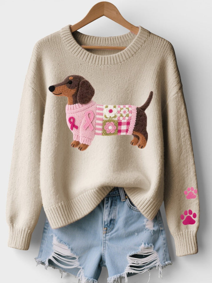 Irene | Suéter de Punto con Dachshund de Fieltro